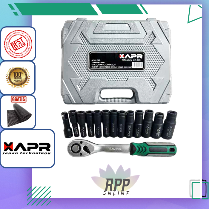APR AP131PRO Mata shock set Rachet Baja sock 1/2inch deep impact 8mm-24mm BAJA titanium sok set APR 