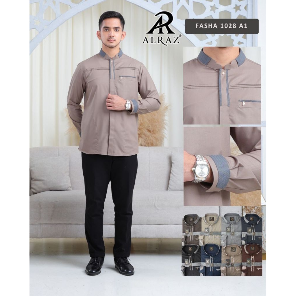 ALRAZ PUTIH-WARNA LENGAN PANJANG / Koko Alraz / Koko Kemeja Alraz / Koko Kekinian / Baju Koko / Keme