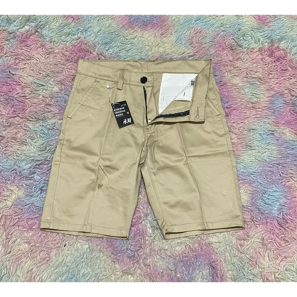 celana pendek chino hm pria cream