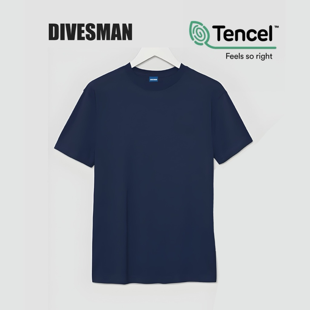 Divesman  T-shirt Kaos Polos Tencel Modal Navy Unisex