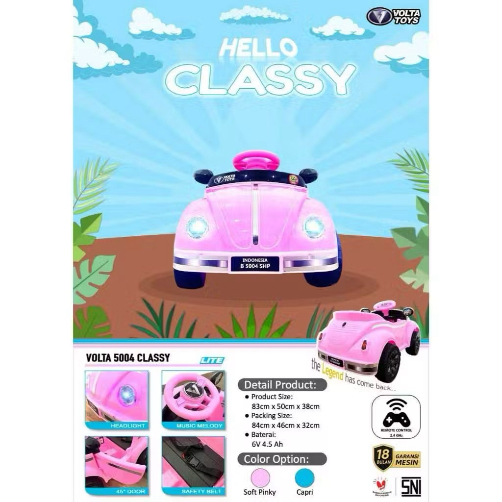 Mobil aki anak Listrik Volta 5004 Classy mobil remote