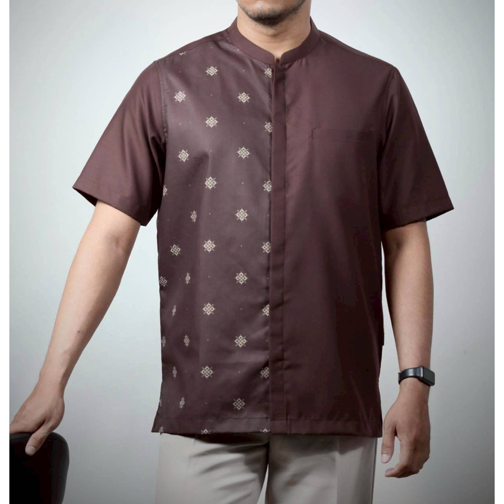 Saviq-Kemko Kurta Batik Sebelah Saviq Lengan Pendek Bahan Toyobo