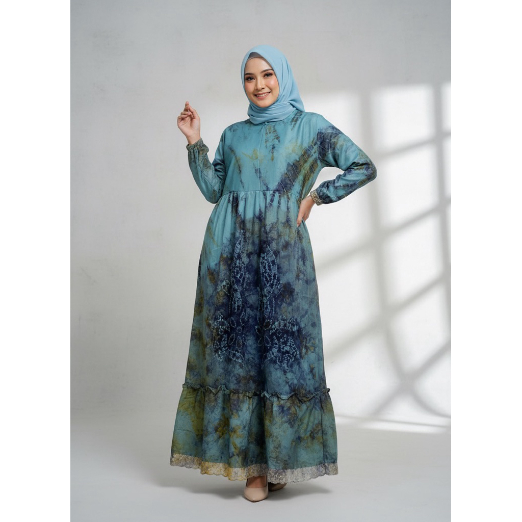 GAMIS DRESS MAXY WANITA MOTIF SASIRANGAN G002