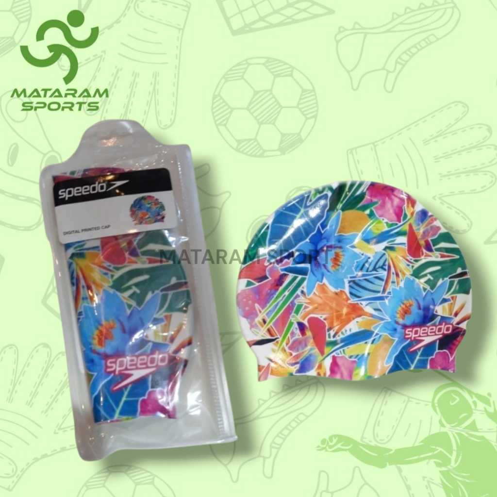 TOPI RENANG SPEEDO PRINTED CAP DIGITAL ORIGINAL