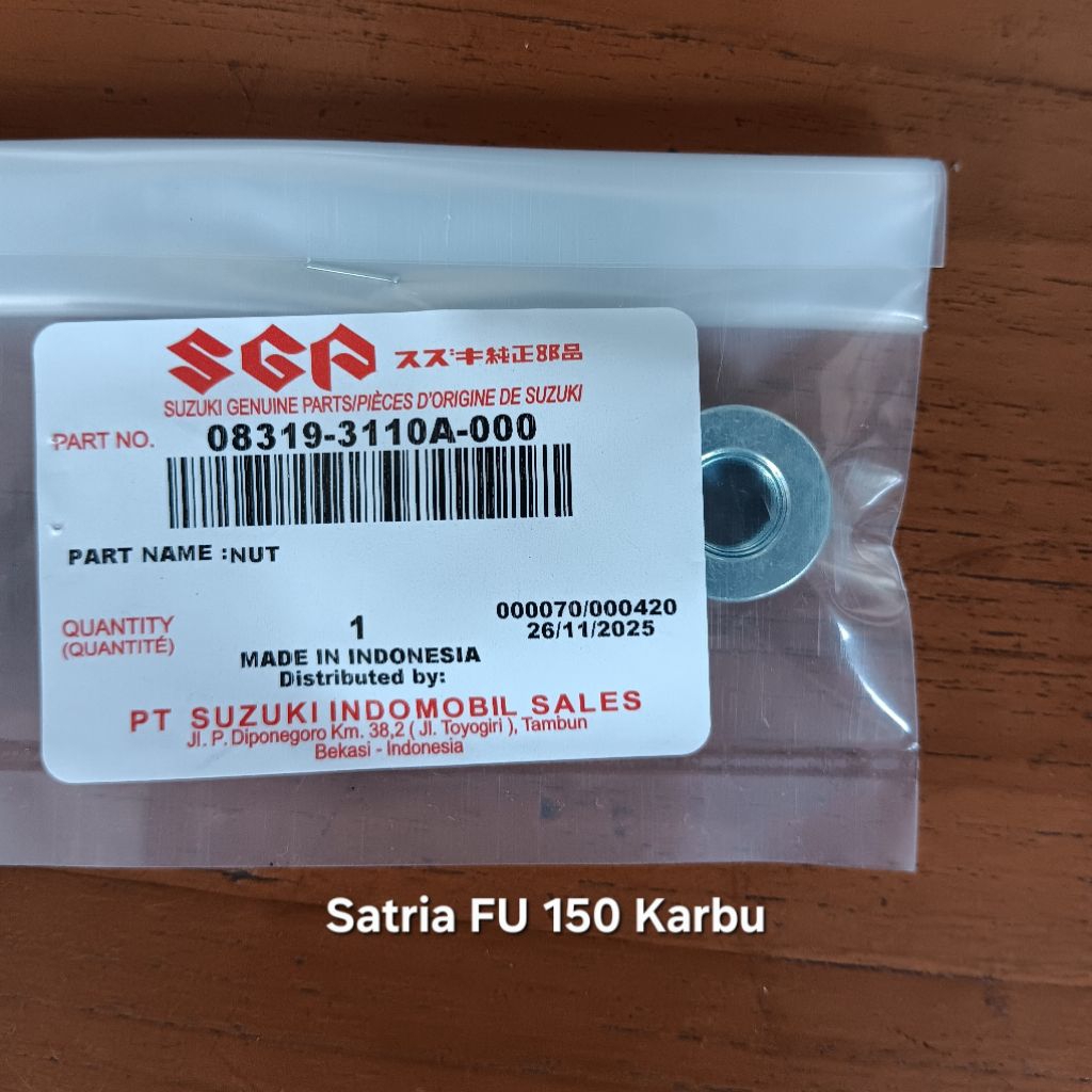 Mur baut engine mounting atas Suzuki Satria FU 150 Karbu Original SGP 08319-3110A-000