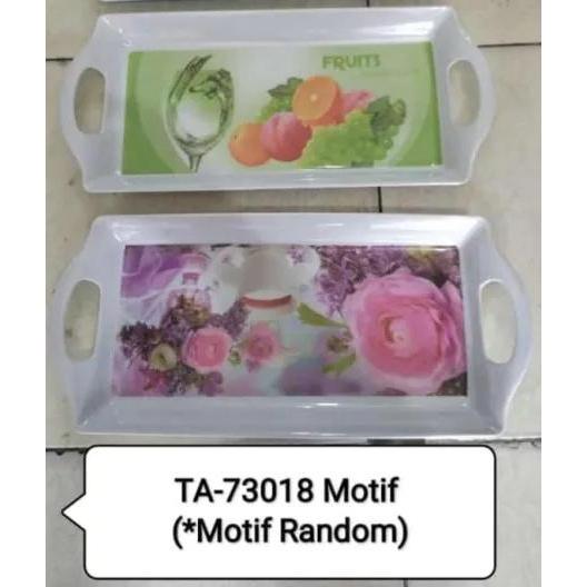 1Pcs Nampan Melamine Panjang-Motif Bunga 45x20cm/Baki Melamin/Nampan Saji Melamin Ukuran Panjang
