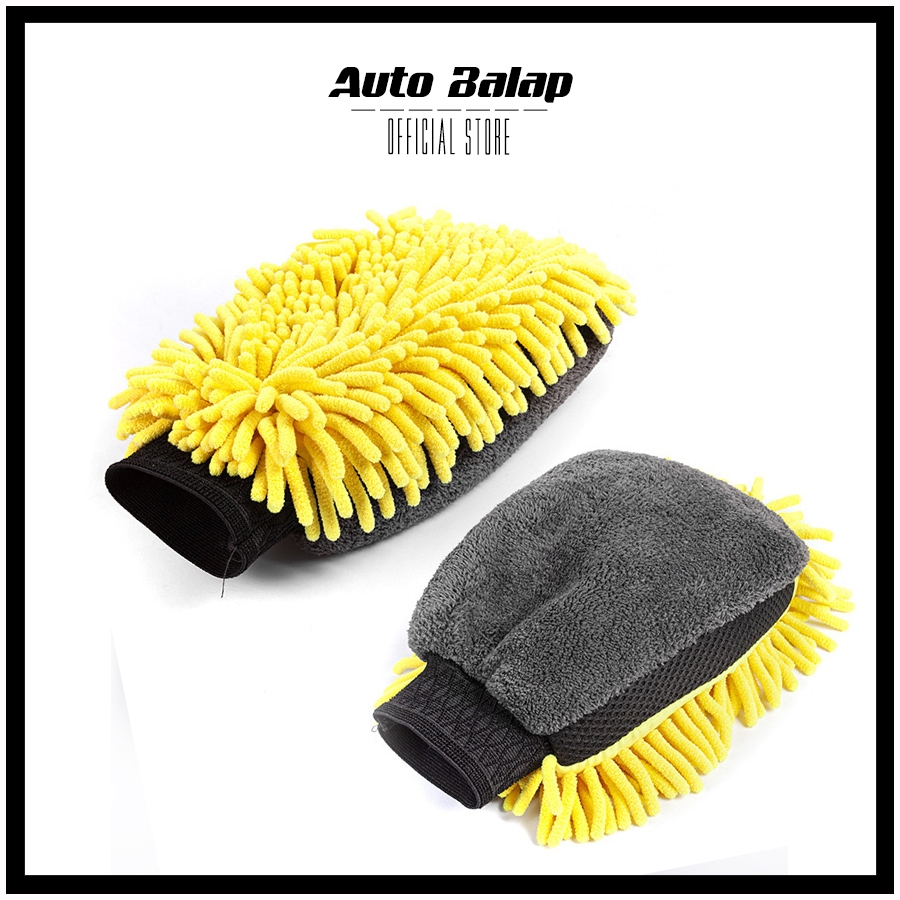 Sarung Tangan Jumbo Cuci Mobil Spons Cuci Mobil Microfiber Lap Serbaguna Sarung Tangan Cendol
