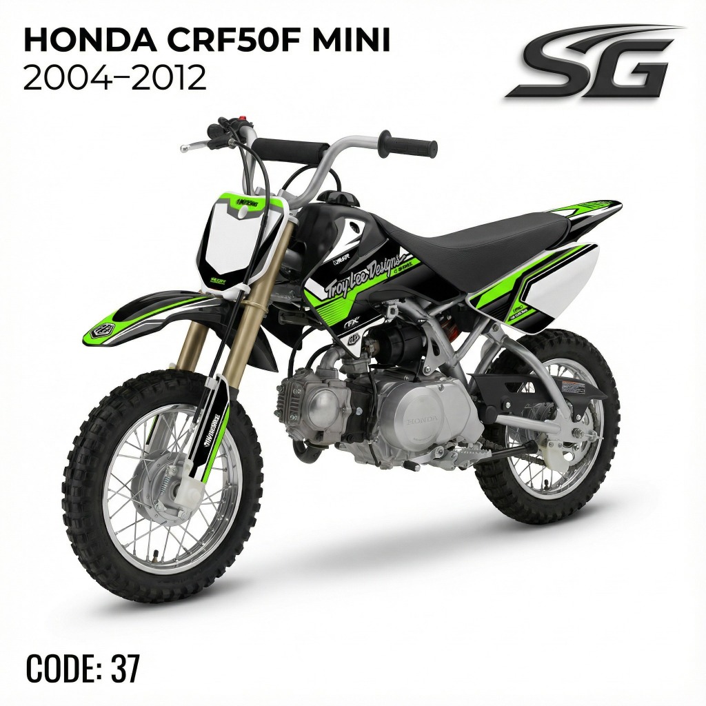 Decal Motor CRF50F Mini Tahun 2004–2012 | Custom Nama & Nomor | Potong Manual