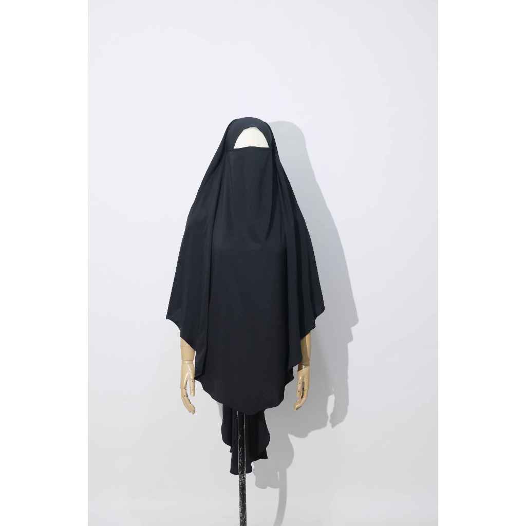 Uzma Indonesia - HAFSHAH French Khimar Non Pad Umroh Haji Umrah Hajj Basic Syar'i Poly Cooltech Polo