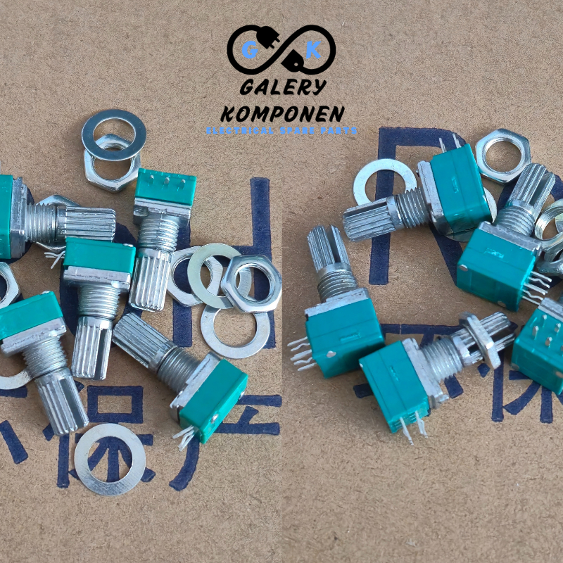 POTENSIO HIJAU MONO STEREO RK097N 3 PIN RK097G 6 PIN POTENSIOMETER
