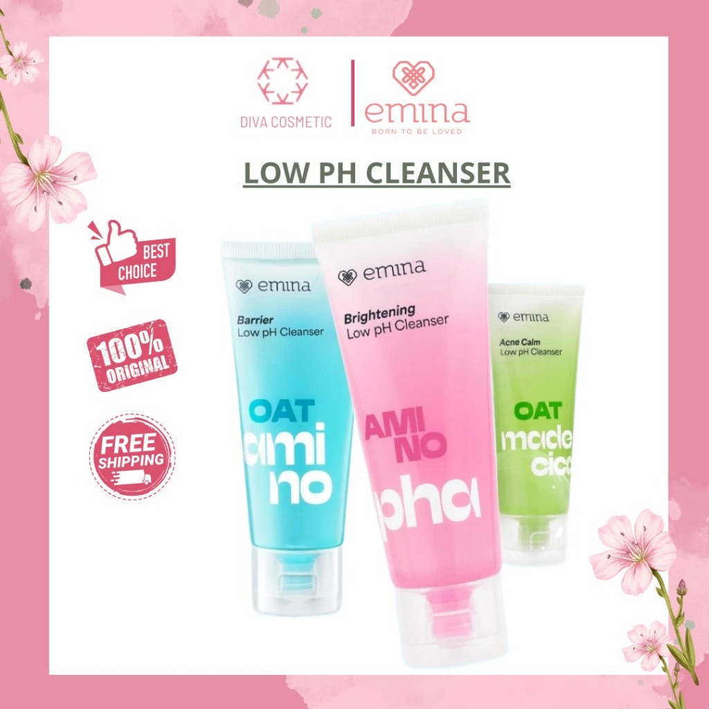 DIVA - Emina Oat Amino Ceramide Barrier Low pH Gel Cleanser 70ml - Facial Wash Skincare Sabun Muka C