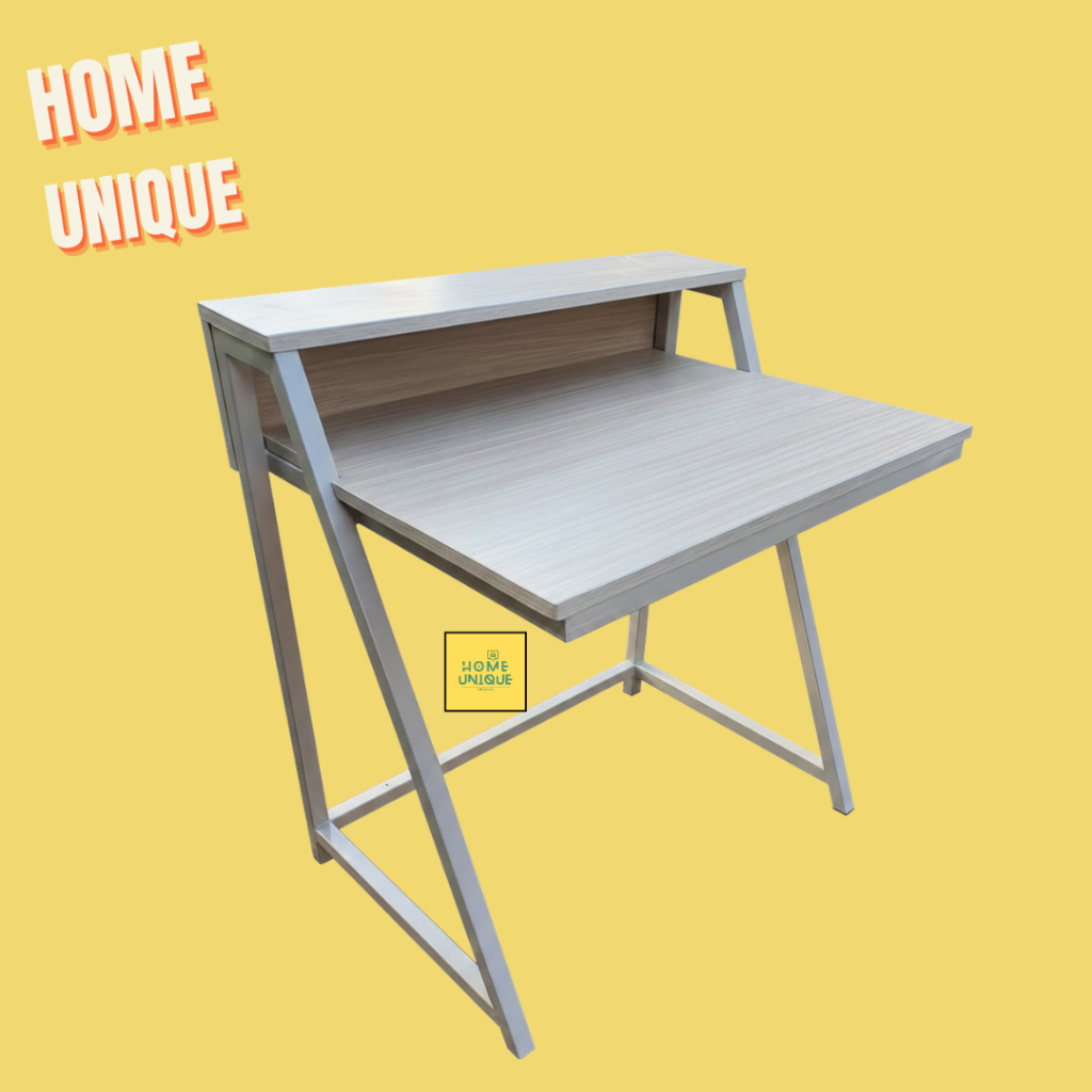 HOMEUNIQUE Meja Kerja Minimalis dengan Rak Atas / Meja Belajar / Meja Laptop (PTHCUSTOM)
