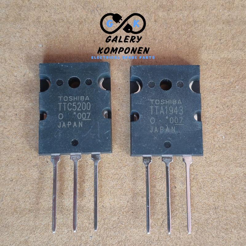TRANSISTOR TOSHIBA 2SC5200 2SA1943 TTC5200 TTA1943 C5200 A1943 BARU ORIGINAL GRADE1 PER SET TRANSIST