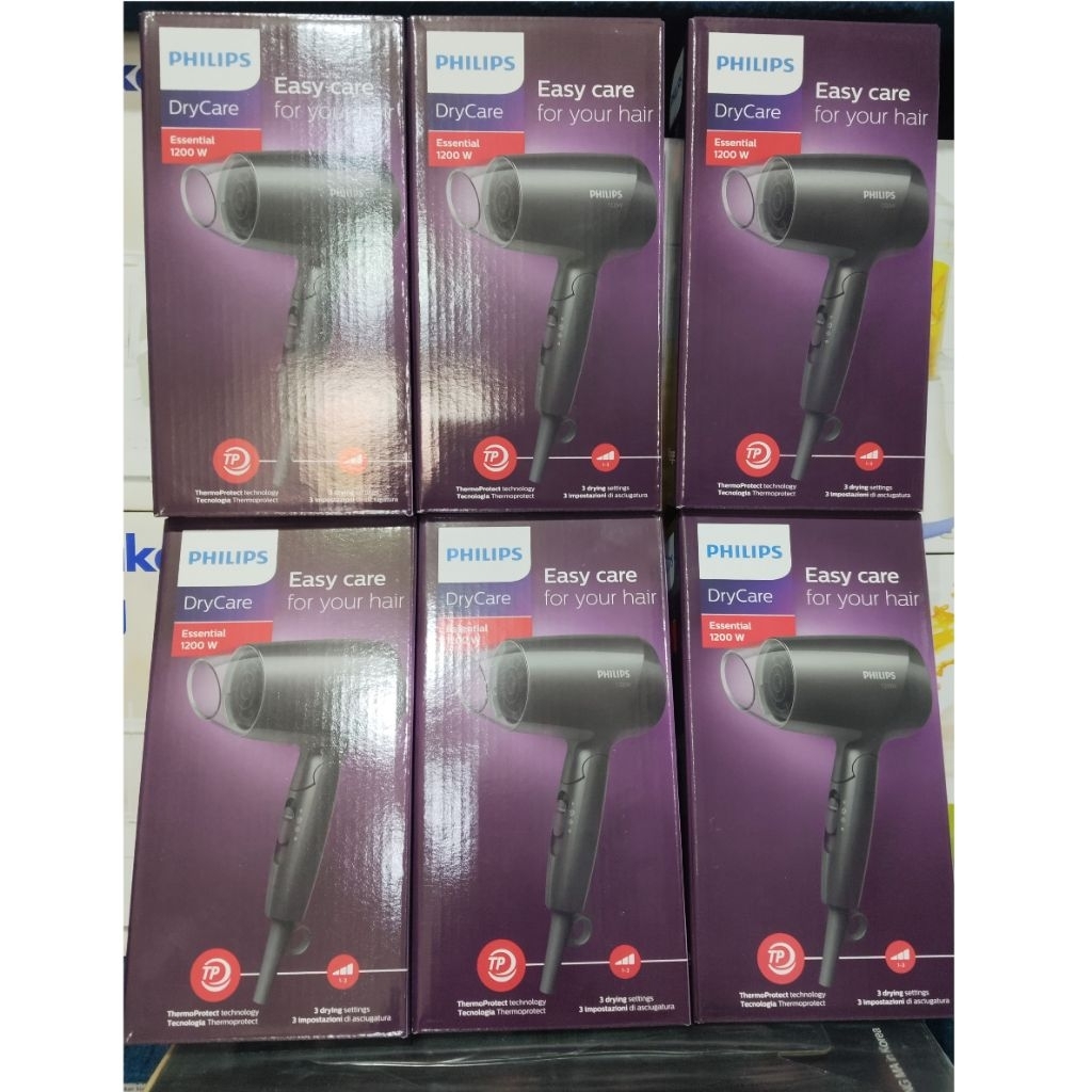 Philips EssentialCare BHC010/12 Hair Dryer 1200W - Pengering Rambut Hitam/Pink