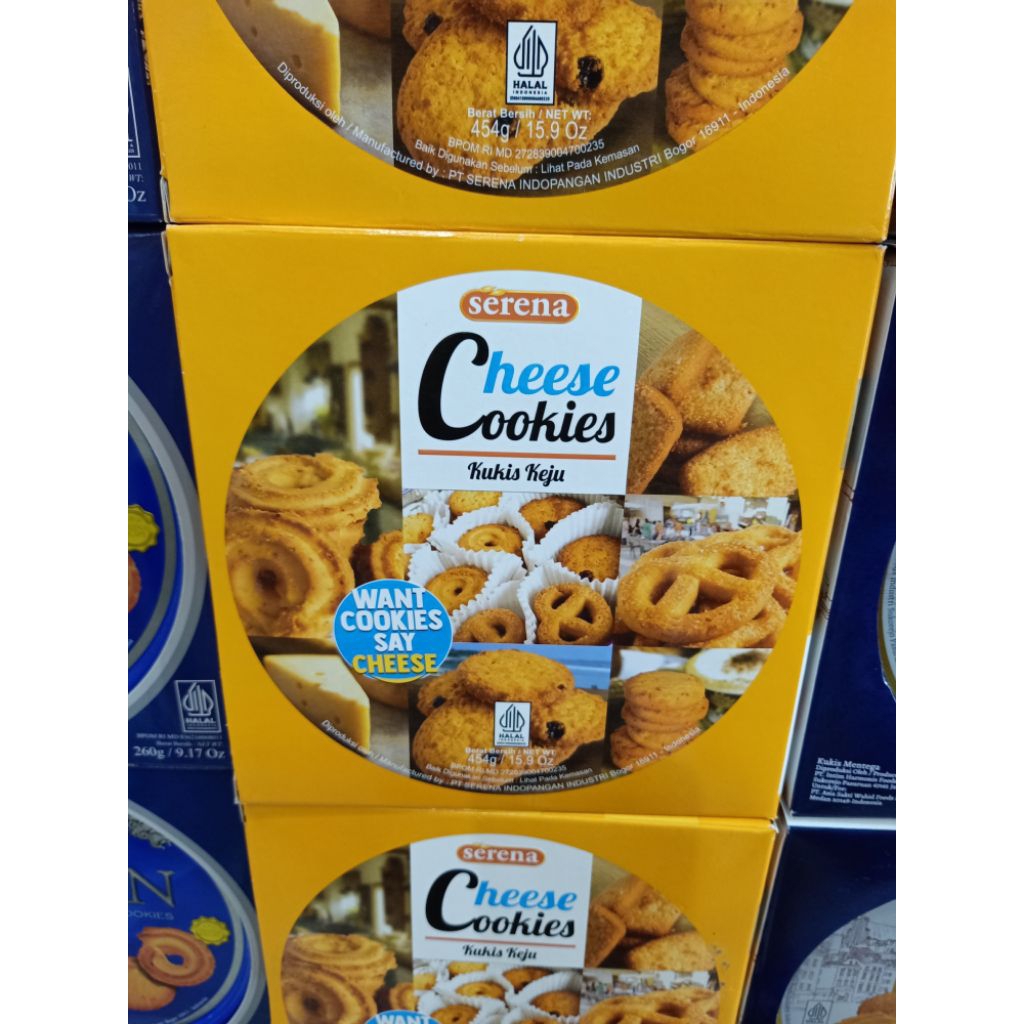 Serena cheese cookies kaleng 454g