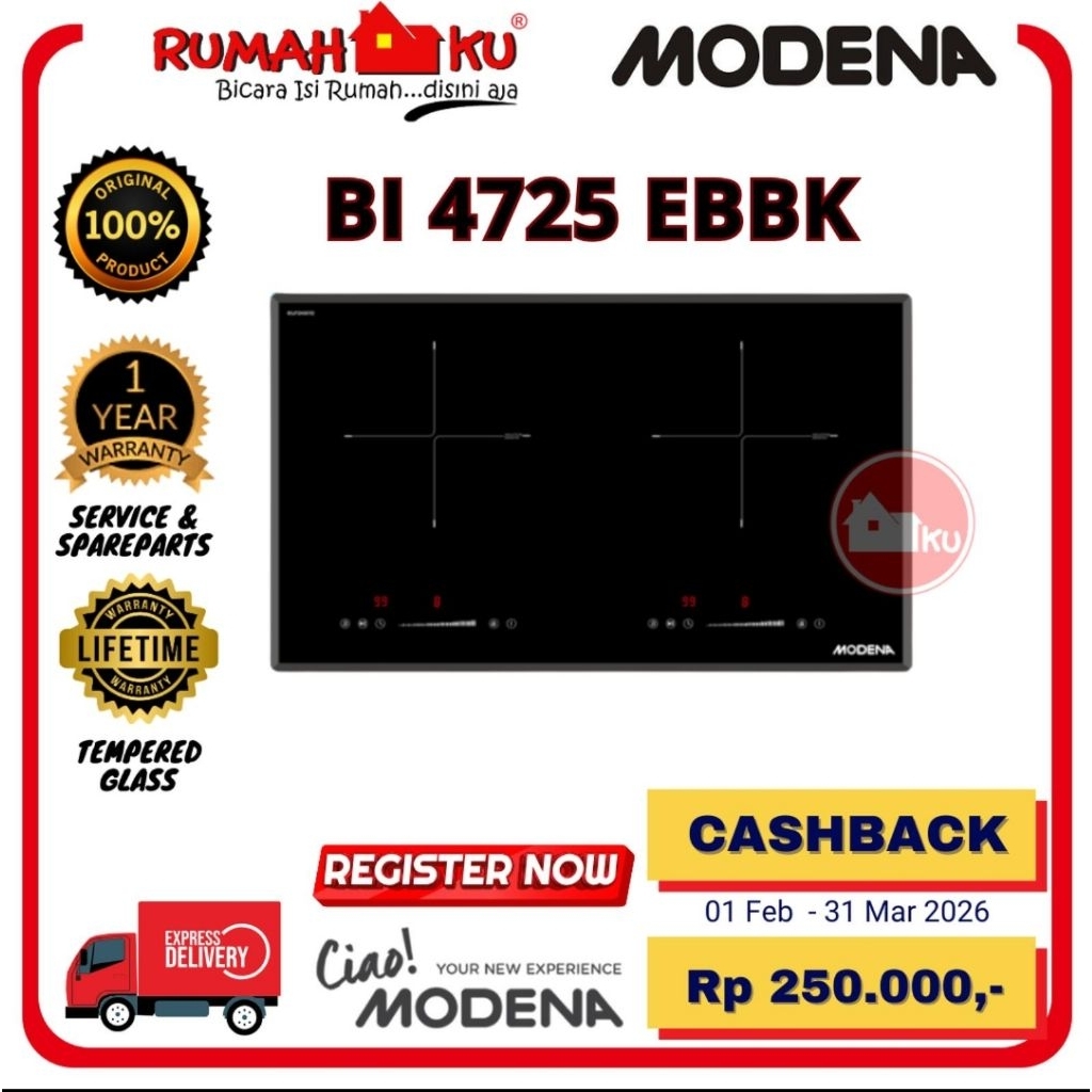 Modena BI 4725 EBBK Kompor induksi Modena