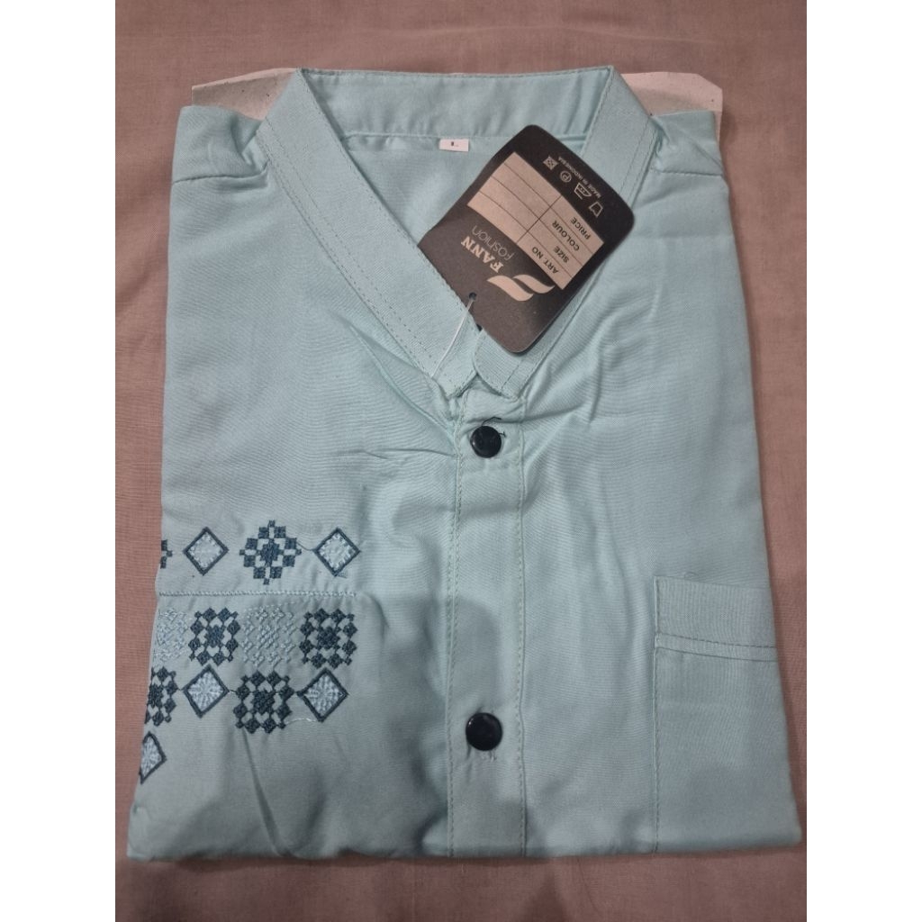 Baju Koko Dewasa Buat Lebaran sholat ngaji NEW Warna Biru Telur Asin