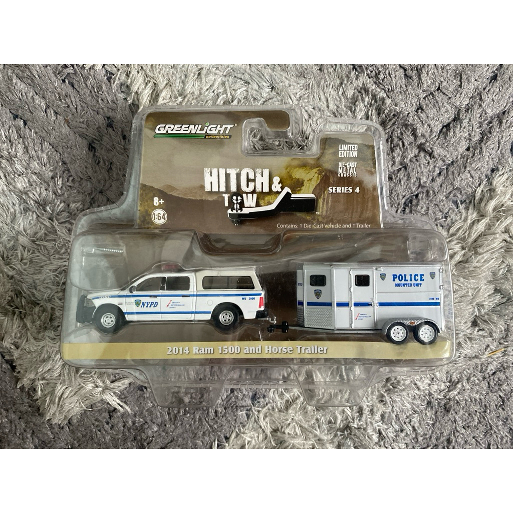 GreenLight Hitch & Tow 2014 Ram 1500 and Horse Trailer NYPD Police