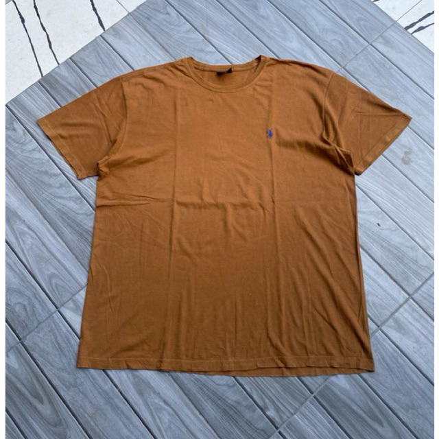 vintage 90s tshirt polo ralph lauren bassic logo brown