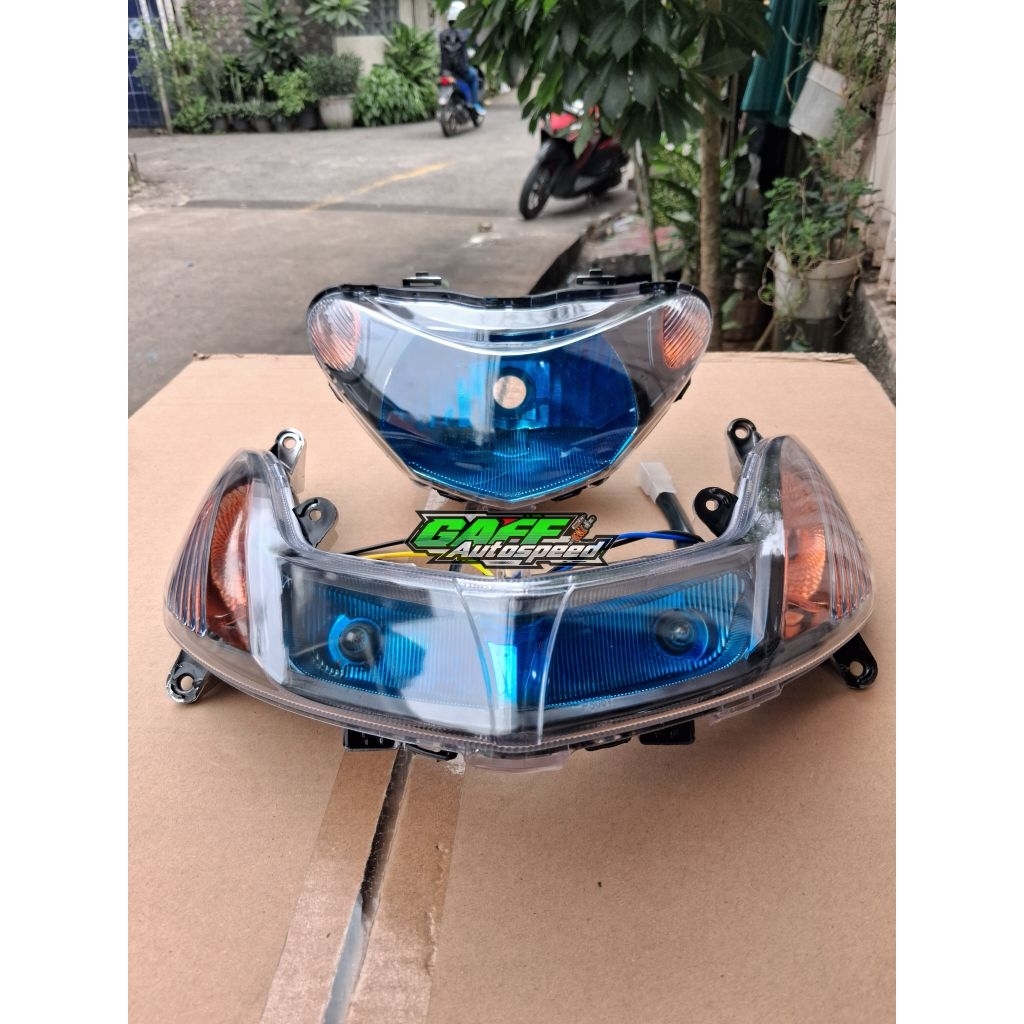 Reflektor set Sein Mio Smile Custom lampu depan dan sein mio Smile siap pasang PNP