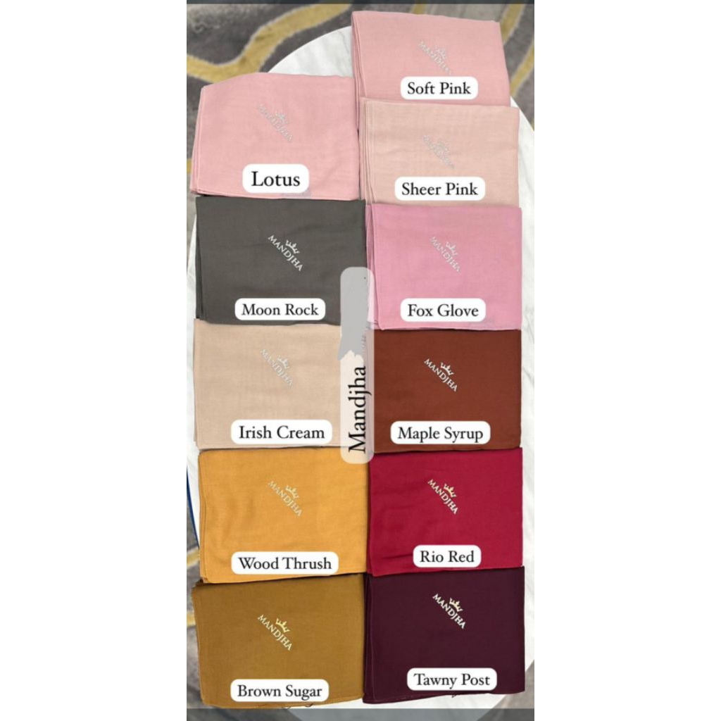 Mandjha Polos Ivan Gunawan Fashion Original Scarf Hijab Maple Syrup Caramel