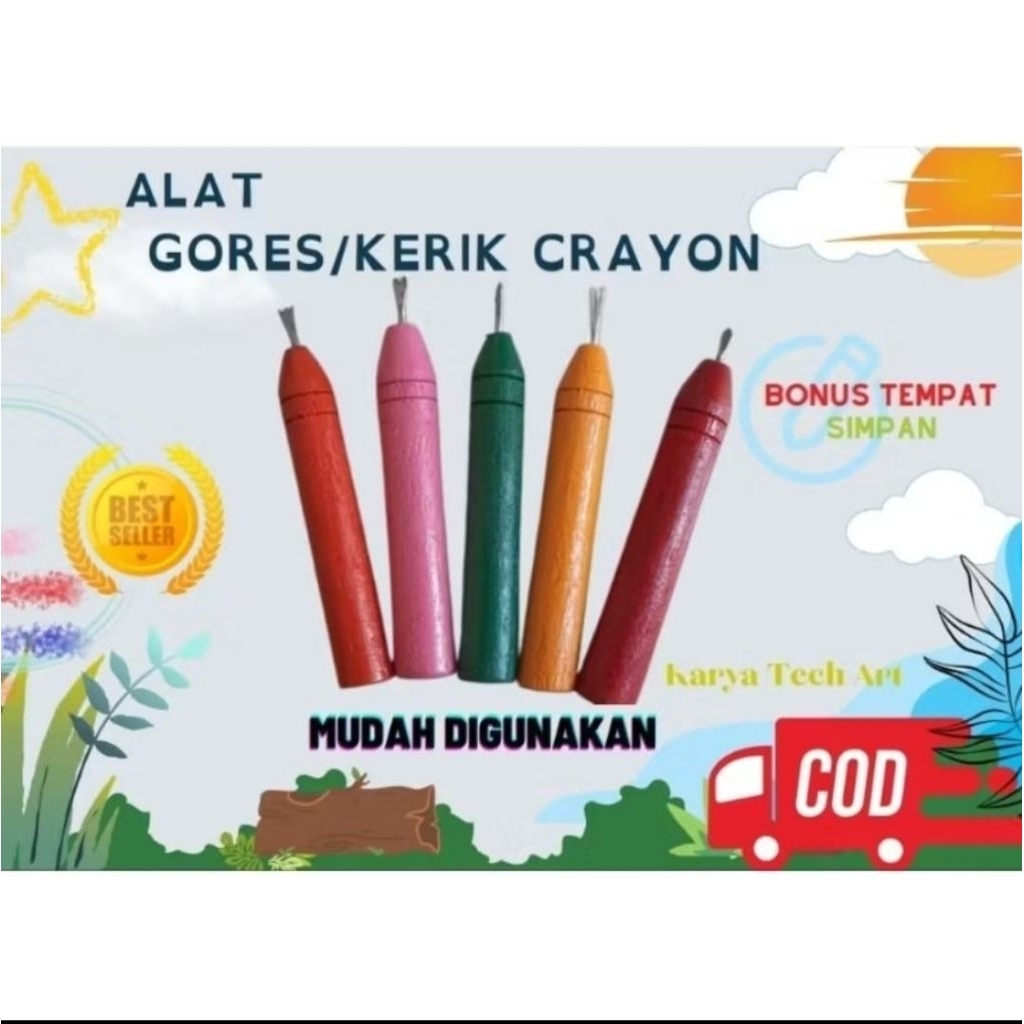 Alat Gores/Kerik Crayon Gagang Kayu