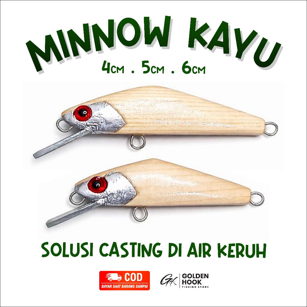 MINNOW KAYU REPLIKA KRAKEN - Minnow Singking BY MDS LURE | 4 - 6CM