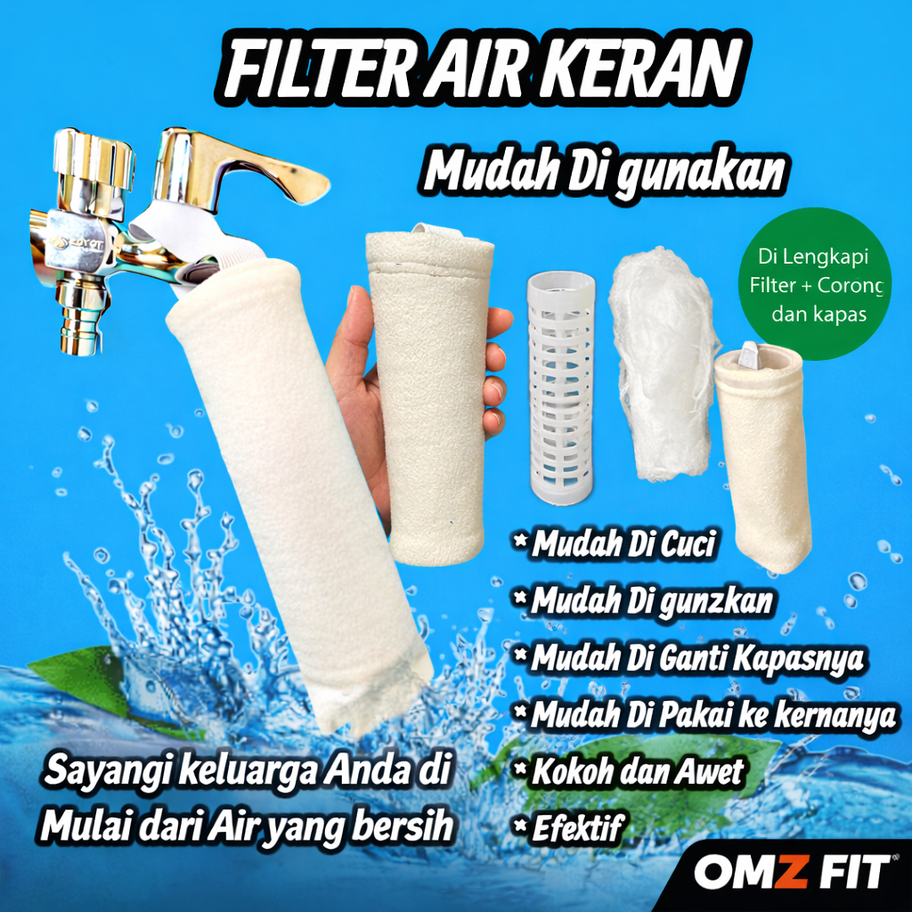 Saringan Air Kran Filter Saringan Penjernih Air Keruh untuk kran filter keran Air