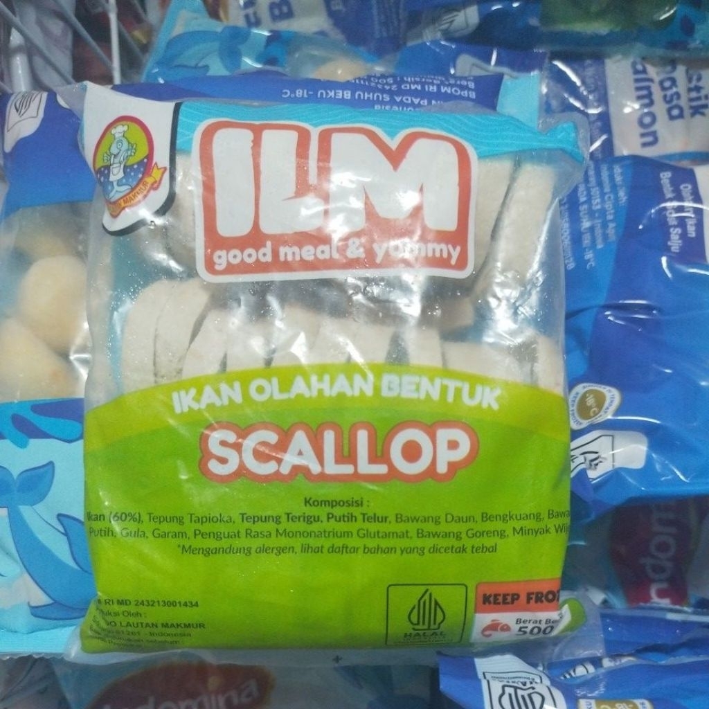 ilm scallop biasa 500gram isi ±30bj frozen food