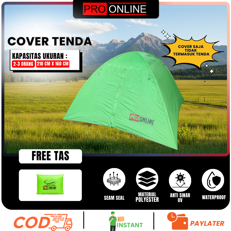 Cover Tenda Kapasitas 2-3 Person - Double Layer Tenda - Pelindung Tenda Dome
