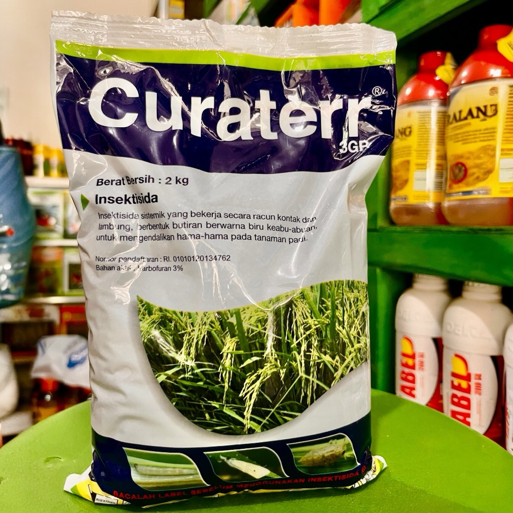 Insektisida Pembasmi Ulat dan Orong-Orong Curater 0.3Gr Kemasan 2Kg.