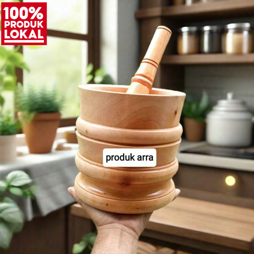LUMPANG/TUMBUKAN/LESUNG KAYU BESAR SATU SET MURAH