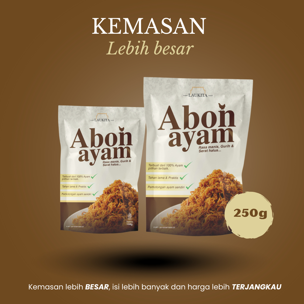 Laukita Abon ayam 250gr | Abon ayam laukita | gurih dan lezat | tanpa pengawet | homemade