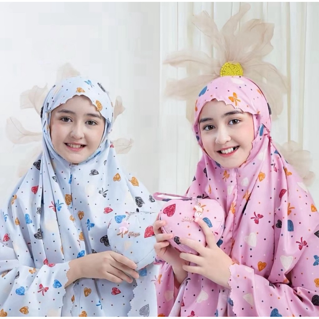 Mukena Anak #SunnyDream Rayon Bali - Baju Muslim Karakter Anak Perempuan Free Tas - Set Mukena Syar'