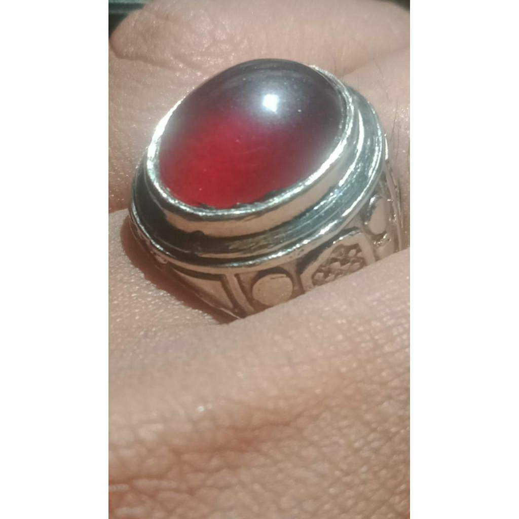 batu akik red garnet black mamba natural 100%