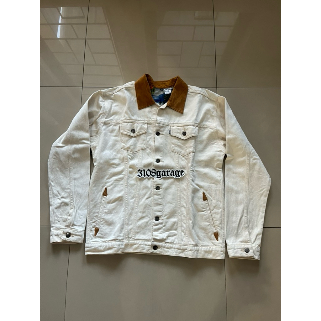 Jacket work down trucker based club brown coklat sz XL used jumper rugged casual mens jaket denim ca
