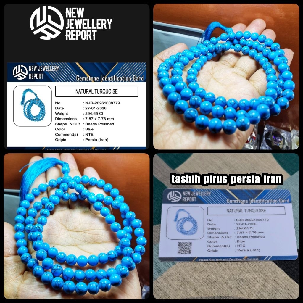 tasbih batu pirus persia super jumbo antik kelas kontes