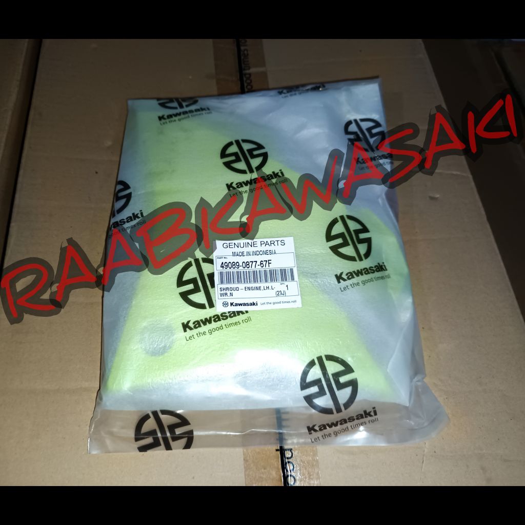 cover sayap tangki pendek hijau stabilo kiri dtraker 150 original kawasaki