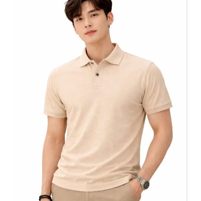 KAOS KERAH POLOS CREME COKLAT SUSU - KAOS POLO KREM COKSU - KAOS PRIA WANITA