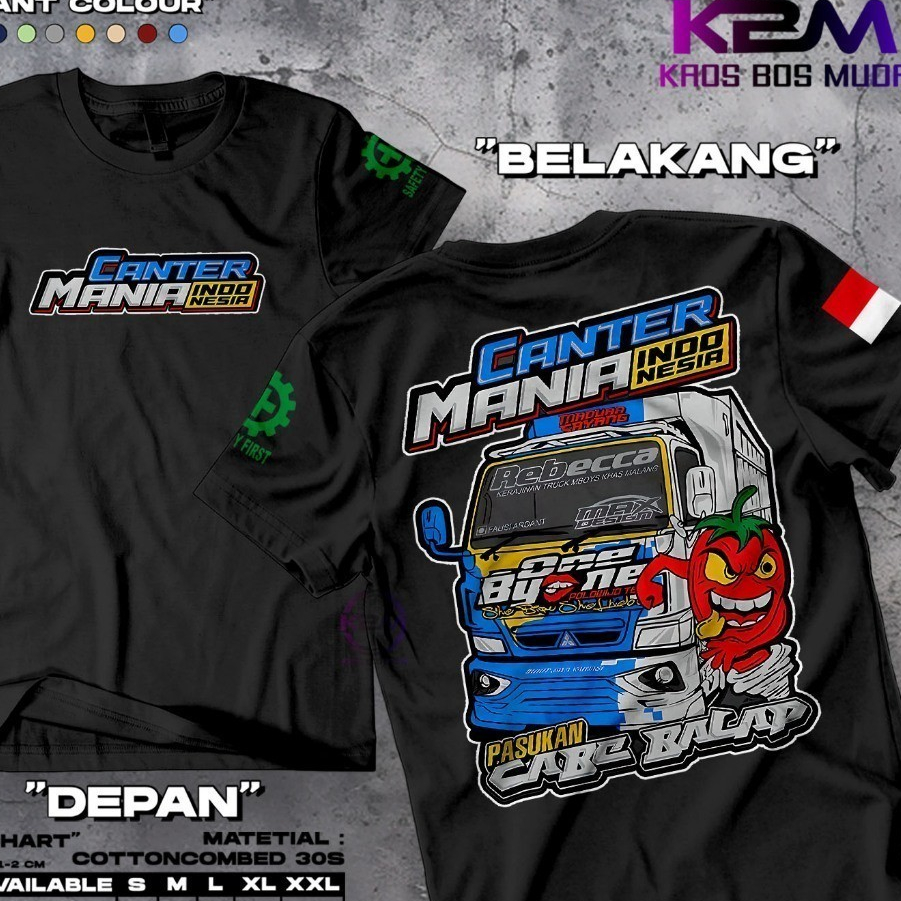 Kaos Truck Canter Mania Indonesia Terbaru |Pasukan Cabe Balap | Kaos Truk Oleng | Kaos Numpak Center