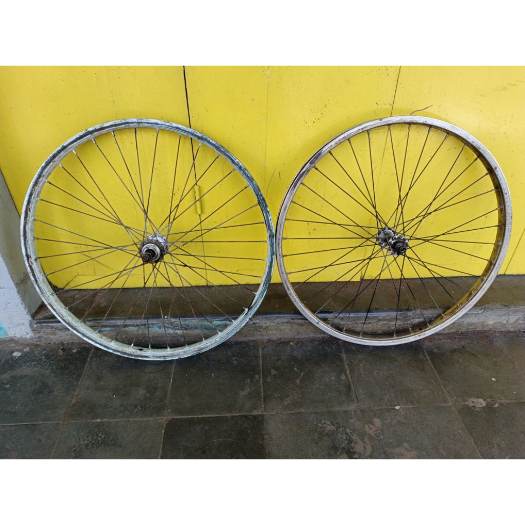 velk sepeda mtb 24 besi masih layak hub alloy