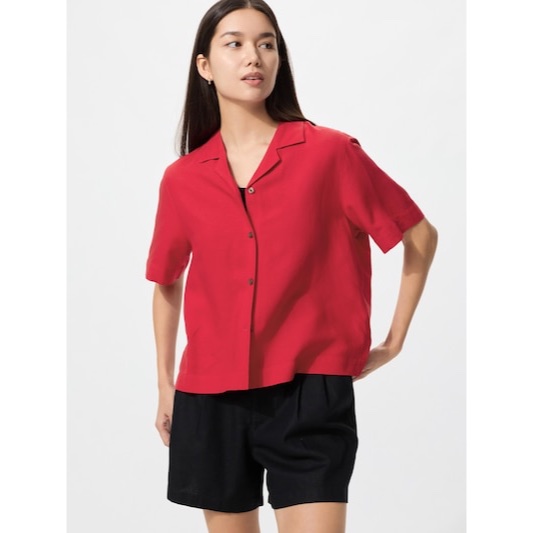 Uniqlo Linen blend open collar shirt