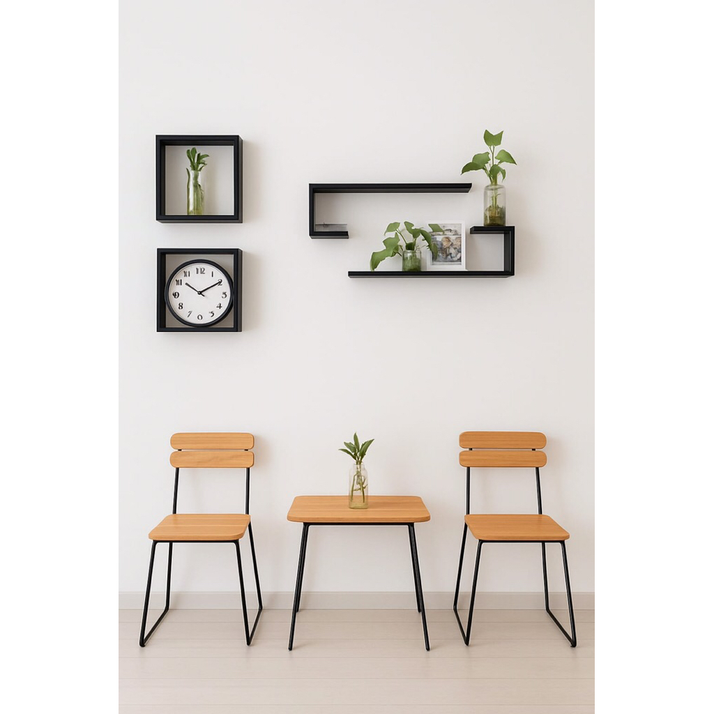 Set Kursi Cafe Besi Kayu Minimalis/Kursi outdoor/Kursi indoor