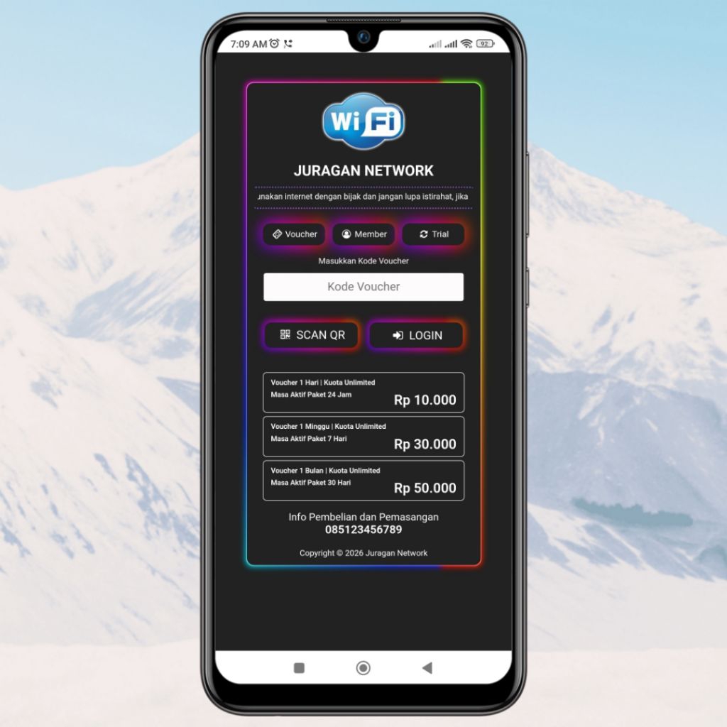 Tema Neon Satu - Template Login Page Hotspot Mikrotik Premium