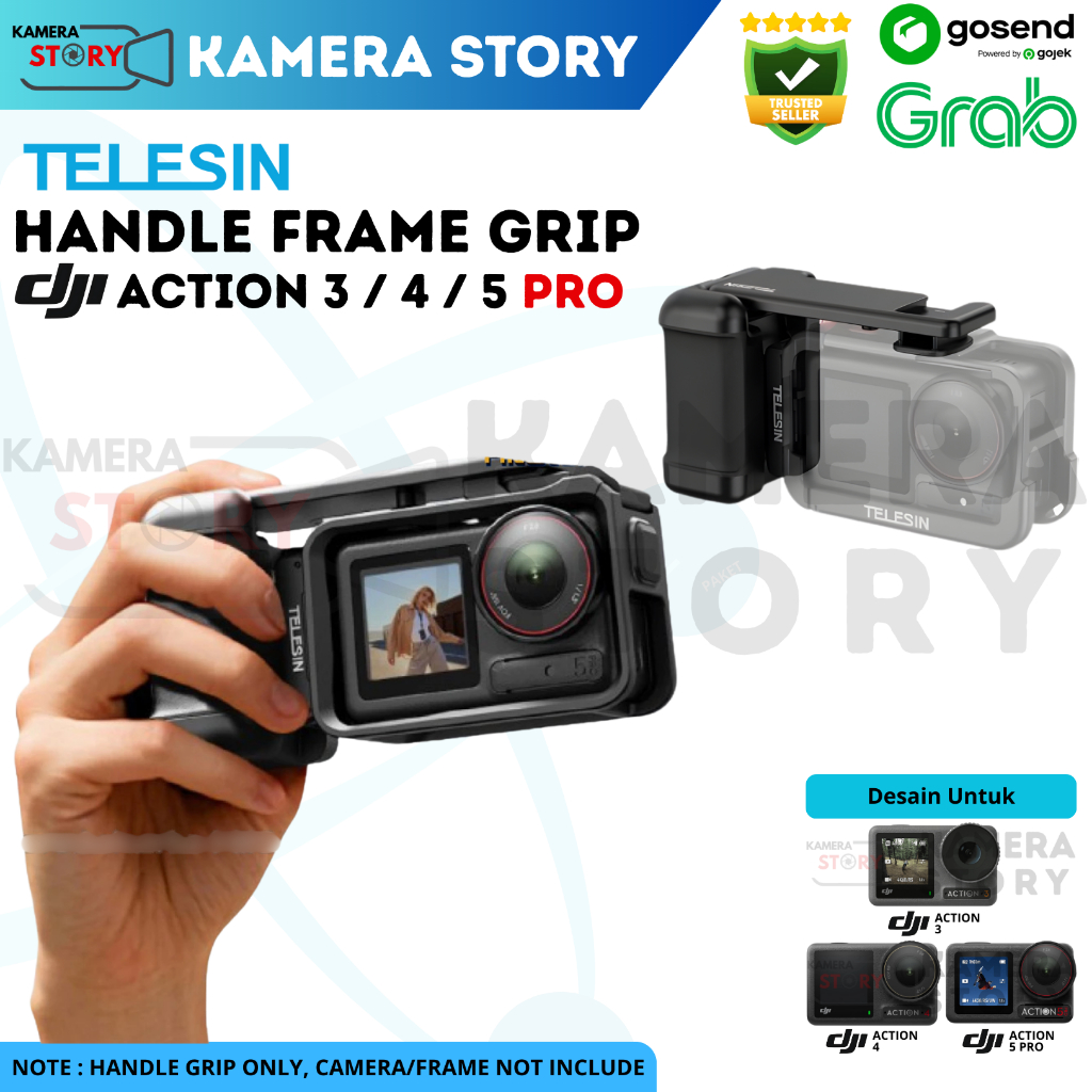 TELESIN Handle Frame Grip for DJI Action 3 / DJI Action 4 / DJI Action 5 Pro - Street Photography Gr