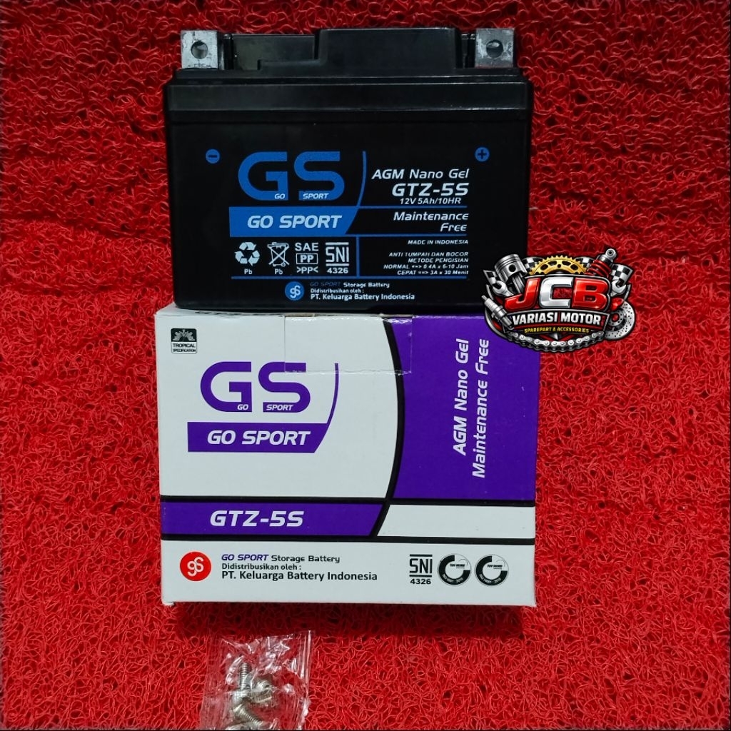 Aki full kering GS Go Sport GTZ5S/Aki GS GO SPORT kharisma semua matic vixion CB150 Verza FU