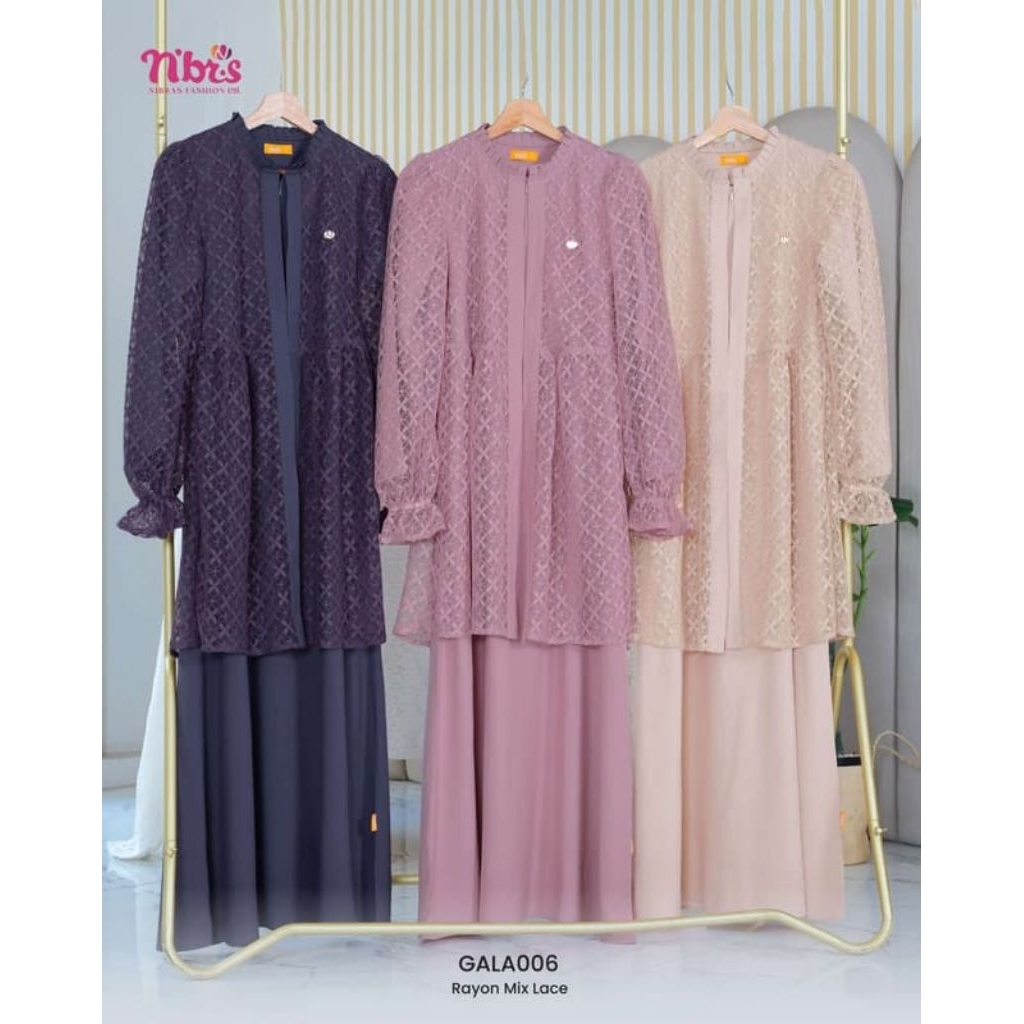 DRESS LACE MIX RAYON GALA 006 |GAMIS NIBRAS GALA 06 | GAMIS BROKAT LACE KONDANGAN