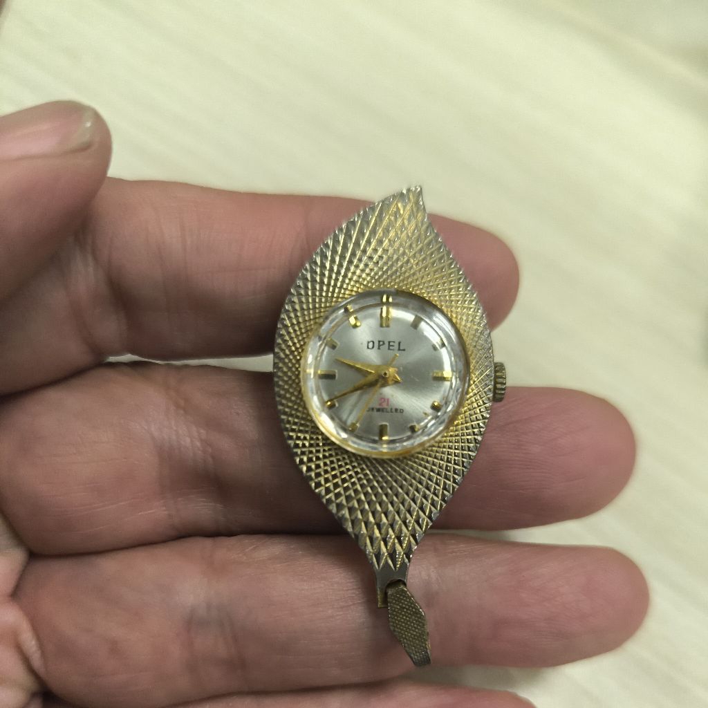 Jam Liontin (manual) Vintage Opel 21 Jewels gold plated sesuai foto