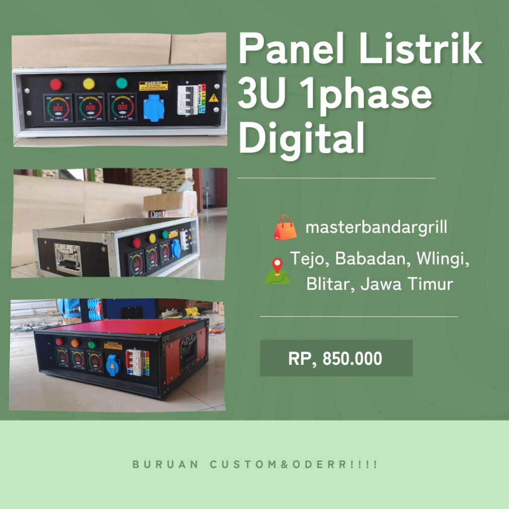 panel listrik 3u 1 phase digital