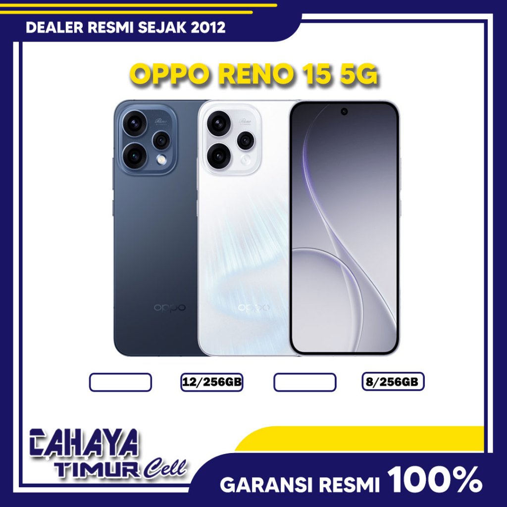 OPPO RENO 15 5G RAM 8/256GB - 12/256GB SMARTPHONE GARANSI RESMI